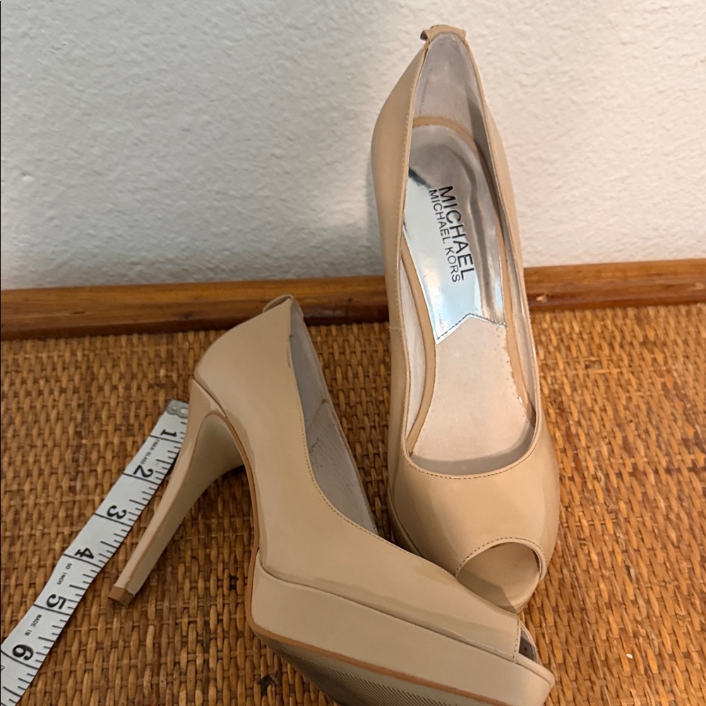 Michael Kors Beige Peep Toe Heels